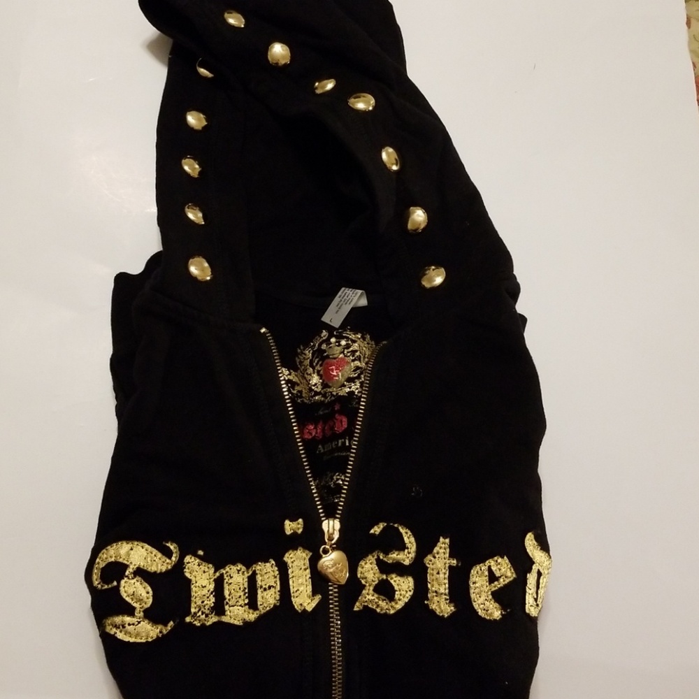 Vintage Twisted Heart black studded sweatshirt
